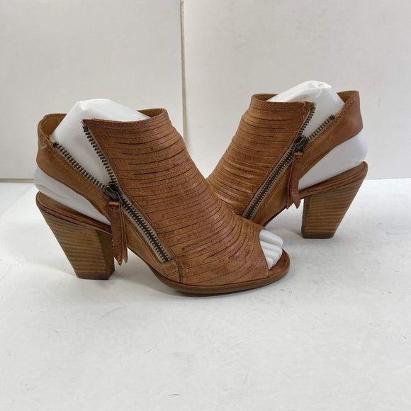 Paul Green Women's Cayenne Brown Leather Sliced Peep Toe Booties UK 3 US 5,5 - Picture 7 of 12